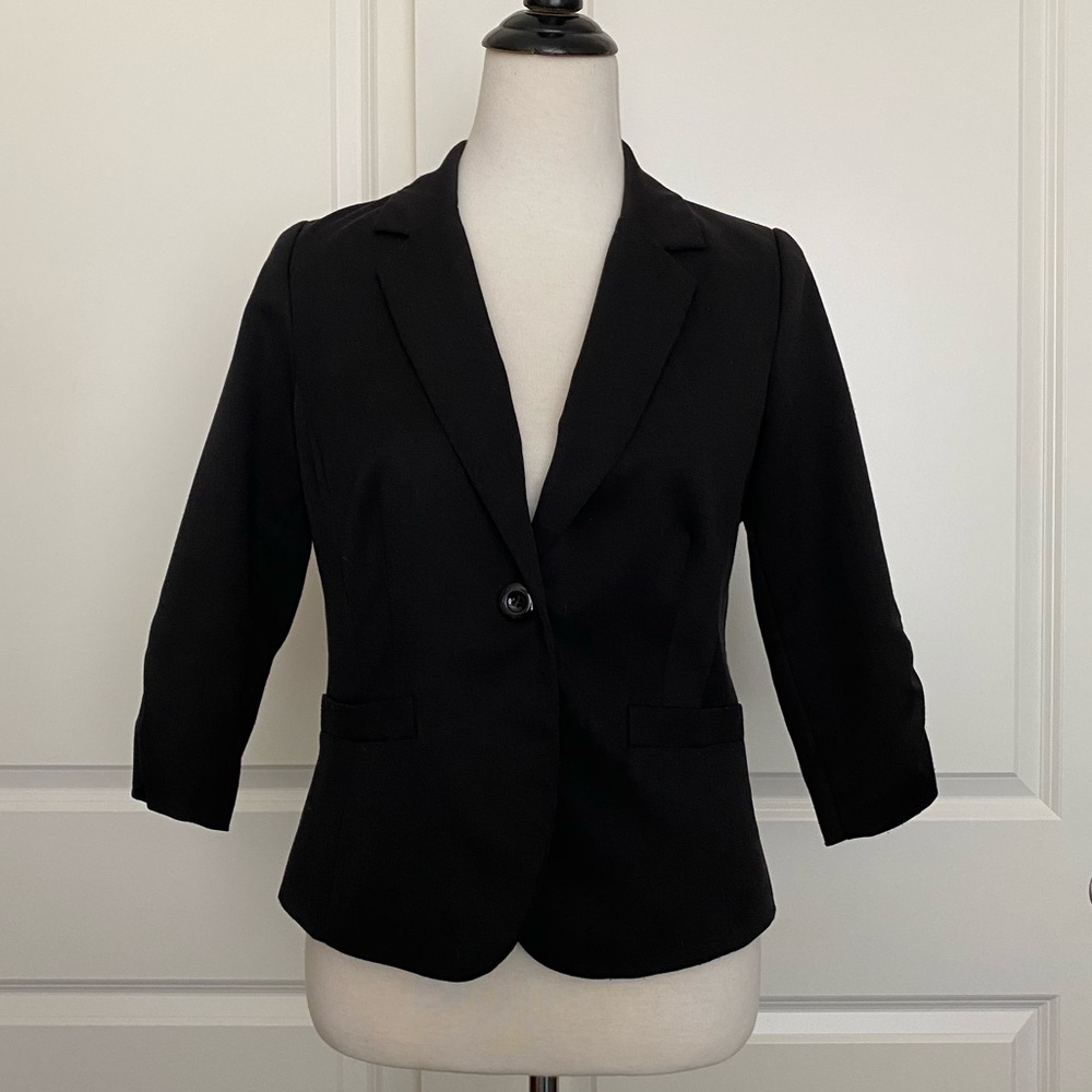 3/4 Sleeve Blazer - Black